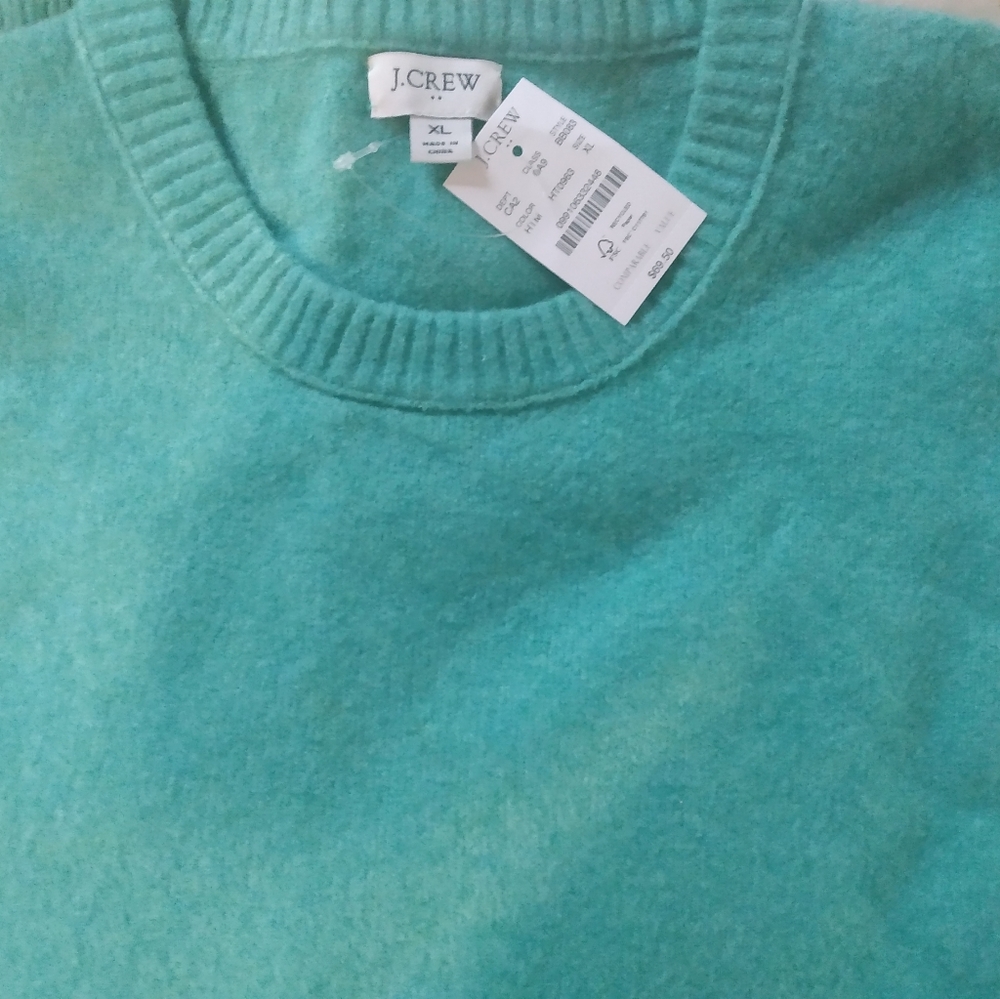 J crew super soft yarn heather tropical marine xl sweater